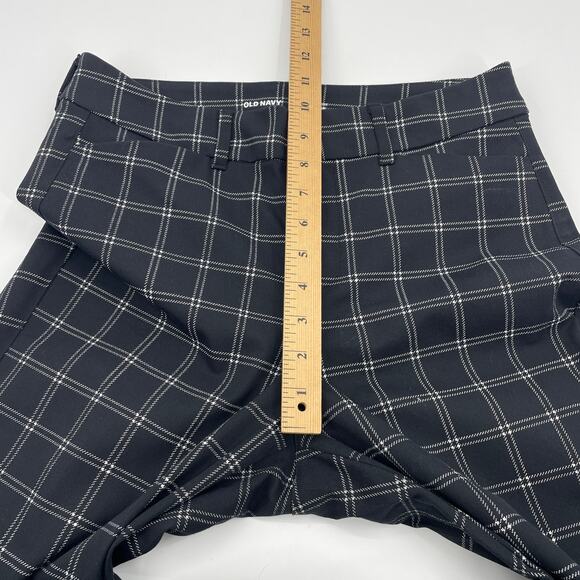 OLD NAVY Window Pane Pixie Pant Womens Size 6 Black White Tapered Dark Academia - Picture 7 of 10